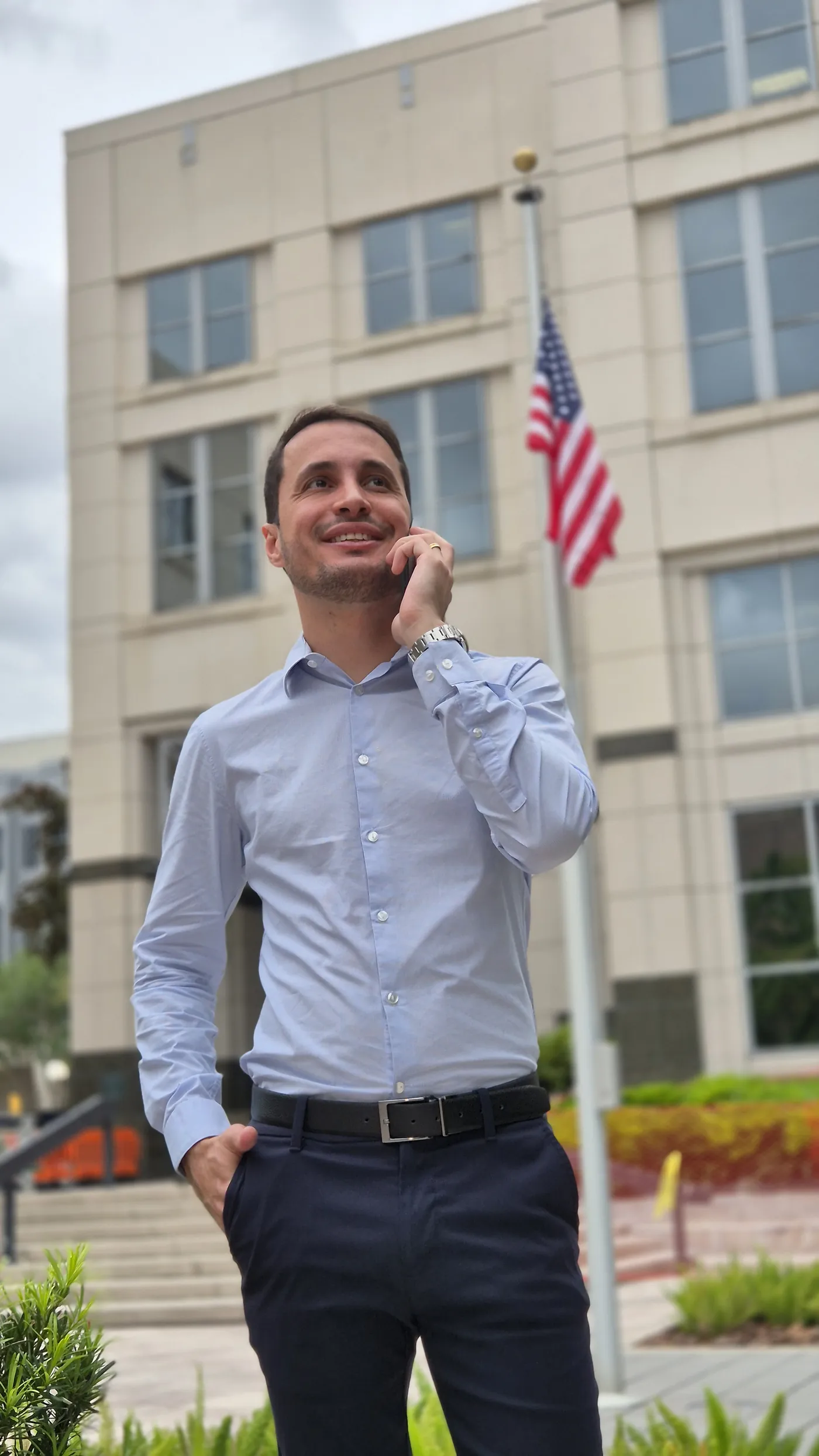 Fernando com flag EUA